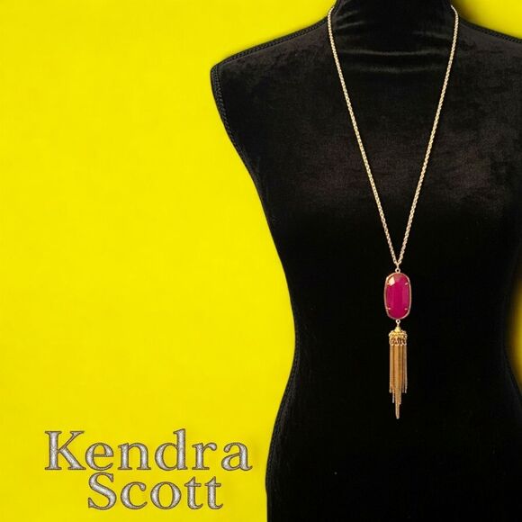 Kendra Scott Rayne Necklace in Red Illusion Adjustable EUC $89 Retail - Picture 3 of 12